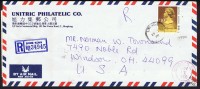 1990   Registered  Air Mail Letter To USA   $10.00 (dated 1990) - Covers & Documents