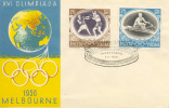 FDC (3) Pologne 1956 Olimpiade De Melbourne, Escrime, Boxe, Aviron Gymnastique Etc. Yvert 871/6 Voir 3 Scan - Verano 1956: Melbourne