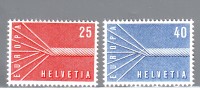 SVIZZERA 1957 EUROPA MH* LINGUELLATO - 1957