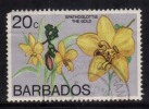 Barbados Used 1974, 20c Orchids, The GOLD - Barbados (1966-...)
