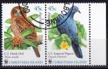 Christmas Island 2002 Birds 45c Hawk-Owl & Imperial Pigeon Pair CTO  SG 507,508 - Christmas Island