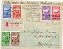 LOT 261 - LUXEMBOURG 282/87: Lettre Recommandée Fédér. Intern. De Philatélie Au LUXEMBOURG - Macchine Per Obliterare (EMA)