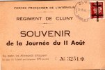 Libération De Cluny: CP Avec Timbre Pétain 1,20F - Libération