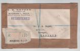 India Registered Cover Sent To Ireland 9-1-1957 All Stamps On The Backside Of The Cover - Lettres & Documents