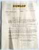 LETTRE 1939 DUNLOP MAJORATION PRIX AVEC ACCORD MINISTRE ARMEMENT NOUVEAUX TARIFS PNEUMATIQUES MONTLUCON - Material Und Zubehör