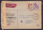 Switzerland Eilsendung Exprés Espresso Label PERRET & C CHAUX-de-FONDS 1943 Cover Geöffnet Oberkommando Wehrmacht Censor - Cartas & Documentos