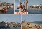 LESCONIL Finistère 29 : Multivues Le Port Et La Criée Coiffe Et Costume Bigoudenne Plage Des Sables Blancs - Lesconil