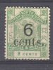 North Borneo - Borneo Du Nord - 1891 -92 -   6cents On 8c Yellow Green  * MH (without Gom) - North Borneo (...-1963)