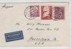 Germany Cover Sent To USA  Stuttgart 14-10-1955 Topic Stamps - Covers & Documents