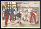Chromo Bord Doré Biscuit Pernot Senorita 6/25 Lavabo Régiment Caserne Armée 1870 Militaria Soldat Militaire - Pernot