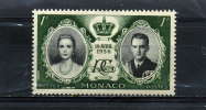 MONACO 473* 1f Vert Foncé Et Noir  Mariage Princier - Neufs