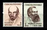 CS 1980 Mi 2565-6 Yt 2392-2393 ** Lenin, Engels - Neufs