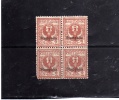 COLONIE ITALIANE EGEO 1912 STAMPALIA SOPRASTAMPATO D'ITALIA ITALY OVERPRINTED CENT. 2 CENTESIMI  MNH QUARTINA - Egeo (Stampalia)