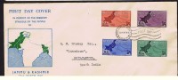 1960  Jammu & Kashmir    SG 108-111   FDC   Map - Pakistan