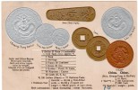 VINTAGE, China/ Chine, Münzen/Coins Embossed, Walter Erhard Postcard / Karte - Coins (pictures)