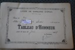 RECOMPENSE TABLEAU D'HONNEUR DU LYCEE DE GARCON D'ORAN ALGERIE EX COLONIE FRANCAISE MOIS DE JUIN 1937 >THEME ECOLE - Other & Unclassified