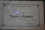 RECOMPENSE TABLEAU D'HONNEUR DU LYCEE DE GARCON D'ORAN ALGERIE EX COLONIE FRANCAISE MOIS DE NOVEMBRE  1937 >THEME ECO - Autres & Non Classés