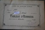 RECOMPENSE TABLEAU D'HONNEUR DU LYCEE DE GARCON D'ORAN ALGERIE EX COLONIE FRANCAISE MOIS DE  DECEMBRE  1937 >THEME EC - Andere & Zonder Classificatie