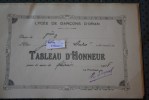 RECOMPENSE TABLEAU D'HONNEUR DU LYCEE DE GARCON D'ORAN ALGERIE EX COLONIE FRANCAISE MOIS DE FEVRIER 1938 >THEME ECOLE - Andere & Zonder Classificatie