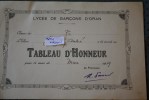 RECOMPENSE TABLEAU D'HONNEUR DU LYCEE DE GARCON D'ORAN ALGERIE EX COLONIE FRANCAISE MOIS DE MARS 1939 >THEME ECOLE - Other & Unclassified