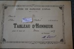 RECOMPENSE TABLEAU D'HONNEUR DU LYCEE DE GARCON D'ORAN ALGERIE EX COLONIE FRANCAISE MOIS DE MARS 1939 >THEME ECOLE - Sonstige & Ohne Zuordnung