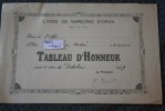 RECOMPENSE TABLEAU D'HONNEUR DU LYCEE DE GARCON D'ORAN ALGERIE EX COLONIE FRANCAISE MOIS DE OCTOBRE 1939 >THEME ECOLE - Andere & Zonder Classificatie