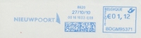 BELGIË/BELGIQUE :2010: Blue Postal Metermark On Fragment : ##  NIEUWPOORT ## : SEA,BEACH,HORECA,TOURISM, - Andere & Zonder Classificatie