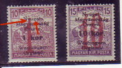 HARVESTERS-10-15 FIL-OVERPRINT-NYUGAT-WEST UNGARN-LOCAL ISSUE-ERROR-HUNGARY-1919 - Emissions Locales