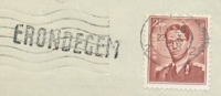 BELGIË/BELGIQUE :1958: ## ERONDEGEM ## Langstempel/Griffe Op/sur Fragment. - Linear Postmarks