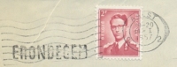 BELGIË/BELGIQUE :1957: ## ERONDEGEM ## Langstempel/Griffe Op/sur Fragment. - Linear Postmarks