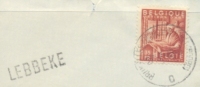 BELGIË/BELGIQUE :1948: ## LEBBEKE ## Langstempel/Griffe Op/sur Fragment. - Linear Postmarks