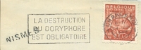 BELGIË/BELGIQUE :1948: ## NISMES ## Langstempel/Griffe Op/sur Fragment. - Linear Postmarks