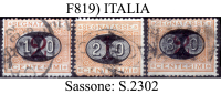 Italia-F00819 - 1890/1891 - Segnatasse - Sassone: N.17/19 (o) - Privi Di Difetti Occulti. - Postage Due