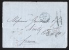 LETTRE 1872 EWING ST. PETERSBOURG PRUSSE ERQUELINES EN PORT DU CACHET BLEU POUR NUITS COTE D'OR - Cartas & Documentos