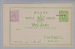 Württemberg Ganzsache Mi#PZP1/2 Mit Firmenzudruck - Postal  Stationery