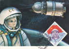 Space Mission,GAGARIN FIRST MAN IN SPACE 1986 CM,maxicard,cartes Maximum - Romania. - Europe