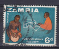 Zambia 1964 Mi. 6    6 P Nachrichtenübermittlung Durch Trommel Und Fernschreiber - Zambie (1965-...)