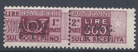 1947-48 TRIESTE A PACCHI POSTALI 2 RIGHE 300 LIRE MNH ** - RR9348 - Postpaketen/concessie