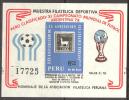 Peru Football Soccer FIFA World Cup Argentina-1978 Souvenir Block MNH** - 1978 – Argentina