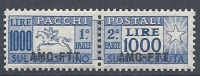 1954 TRIESTE A PACCHI POSTALI CAVALLINO 1000 LIRE MNH ** - RR9348 - Paketmarken/Konzessionen