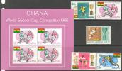 Ghana FIFA World Cup England 1966 Set Of 5 + Block MNH** - 1966 – Inglaterra