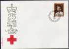 Ersttagsbrief 1971 Liechtenstein 526 O 2€ FDC Jubiläum 25 Jahre Rotes Kreuz Porträt Prinz Wenzel Cover Of Fürstentum - Lettres & Documents