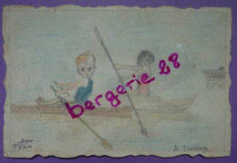 CPA - ENFANTS BARQUE - LE CANOTAGE - Carte Unique - Vor 1900