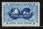 1955 USA Atoms For Peace Stamp Sc#1070 Atom Globe Map Energy - Atomo