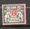 DANTZIG  500m Rouge Gris 1921-23 N°110a - Mint