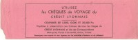 Crédit Lyonnais Chèques De Voyage  PRIX FIXE - Bank & Insurance