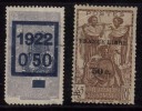 French Somali Coast, 2 Diff., 1922 & 1942 Used, OPt., Surcharge, As Scan - Gebruikt