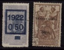 French Somali Coast, 2 Diff., 1922 & 1942 Used, OPt., Surcharge, As Scan - Oblitérés