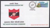 India 2005 HQ SOUTH WESTERN COMMAND COAT OF ARMS  Cover # 20089 Inde Indien - Buste