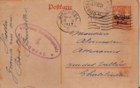 BELGIQUE :  1917:Entier Postal Belgien.Bruxelles Vers Chatelineau.Cachet De Censure Allemande. - Postkarten 1909-1934